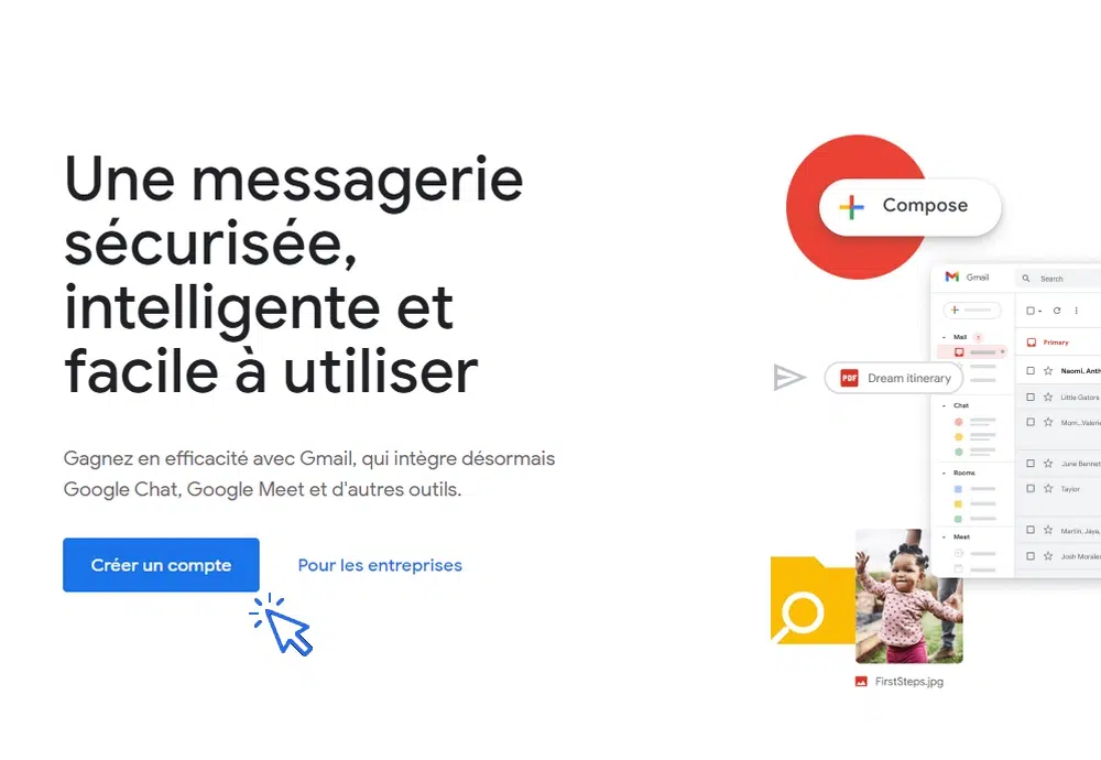 Internet - Créer une adresse email avec Google Chrome
