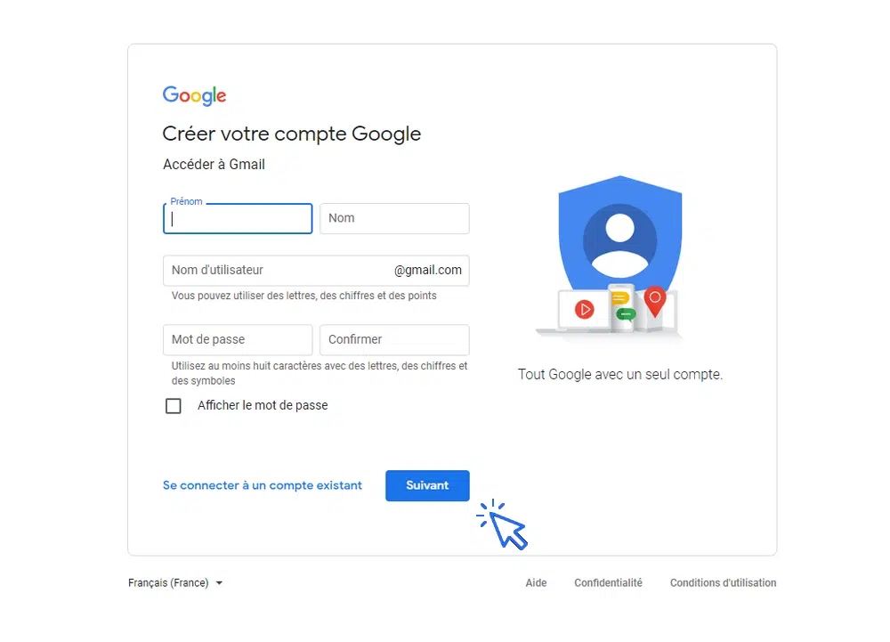 Internet - Créer une adresse email avec Google Chrome