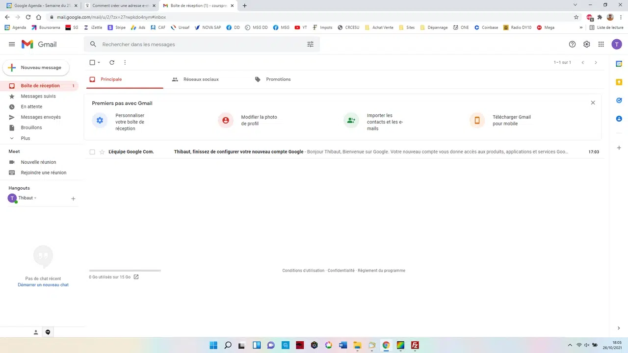 Internet - Envoyer un email avec google Chrome