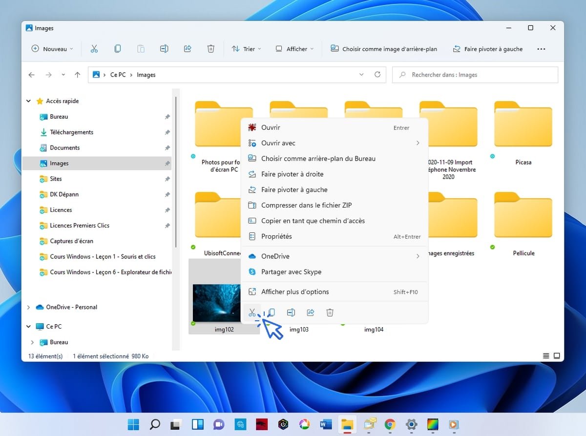 cours-windows-11-couper-un-ficher Windows - Couper un fichier