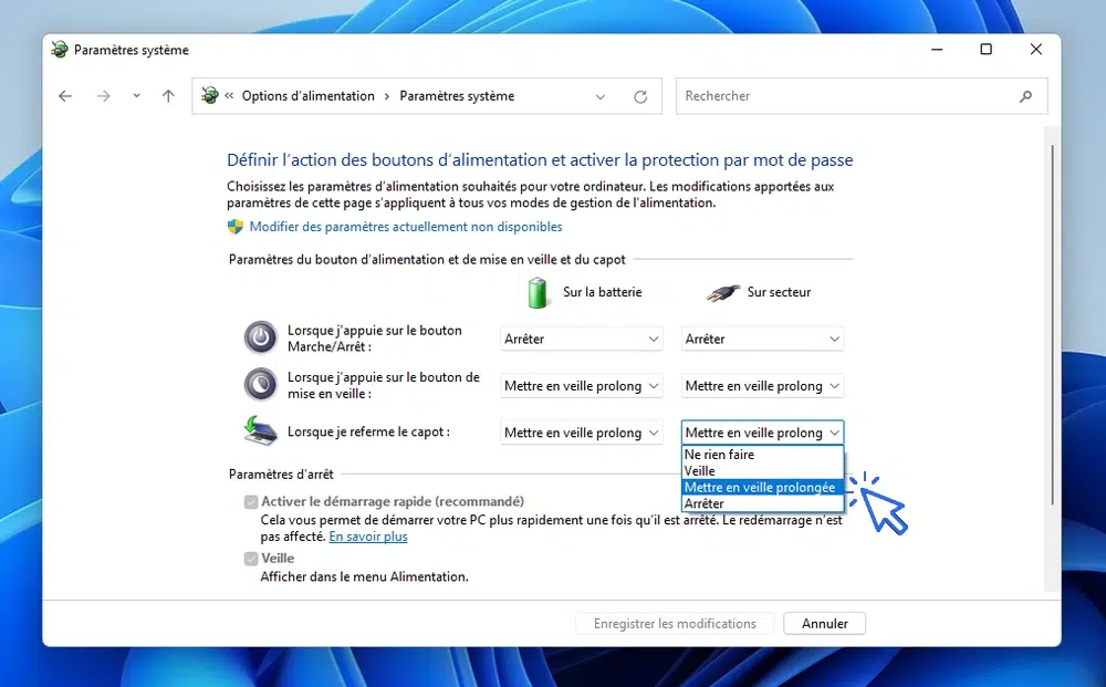 Windows - Régler les options d'alimentation et de mise en veille