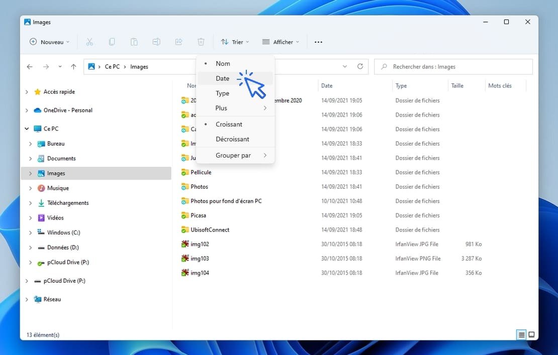 Windows - Trier les fichiers