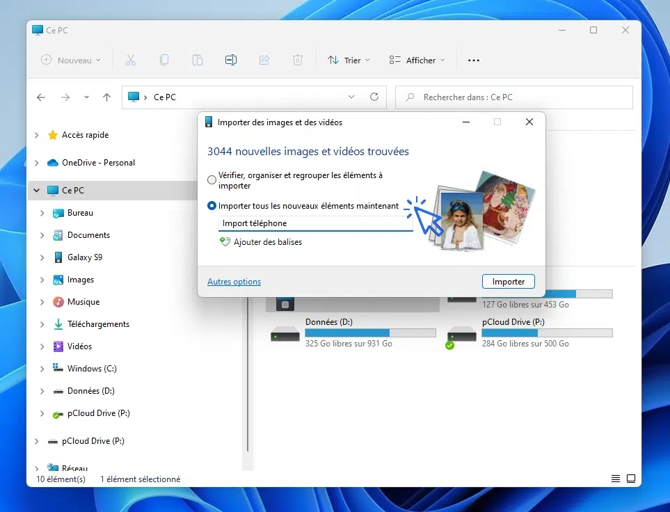Windows - Transférer les photos de son smartphone sur son PC