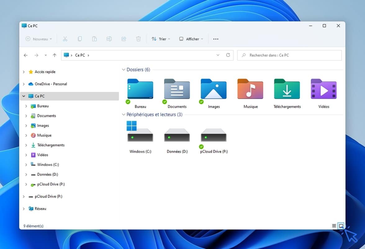 Windows 11 changer rapidement la présentation des fichiers