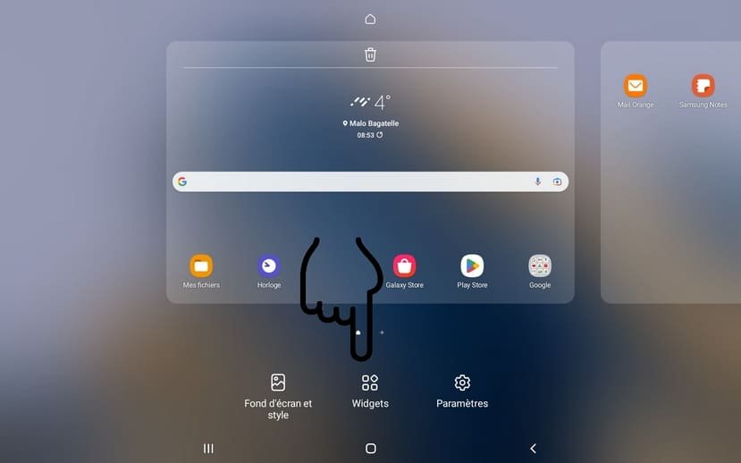 ajouter un widget 829px Supprimer une icône sur téléphone ou tablette Android