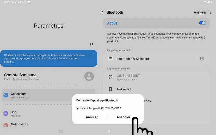 Connecter un casque ou une enceinte en Bluetooth sur Android