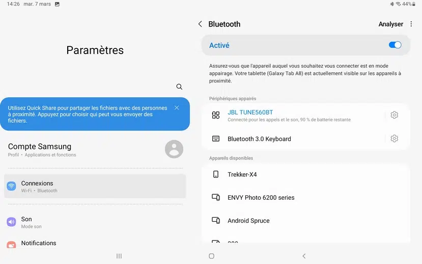 Connecter un casque ou une enceinte en Bluetooth sur Android