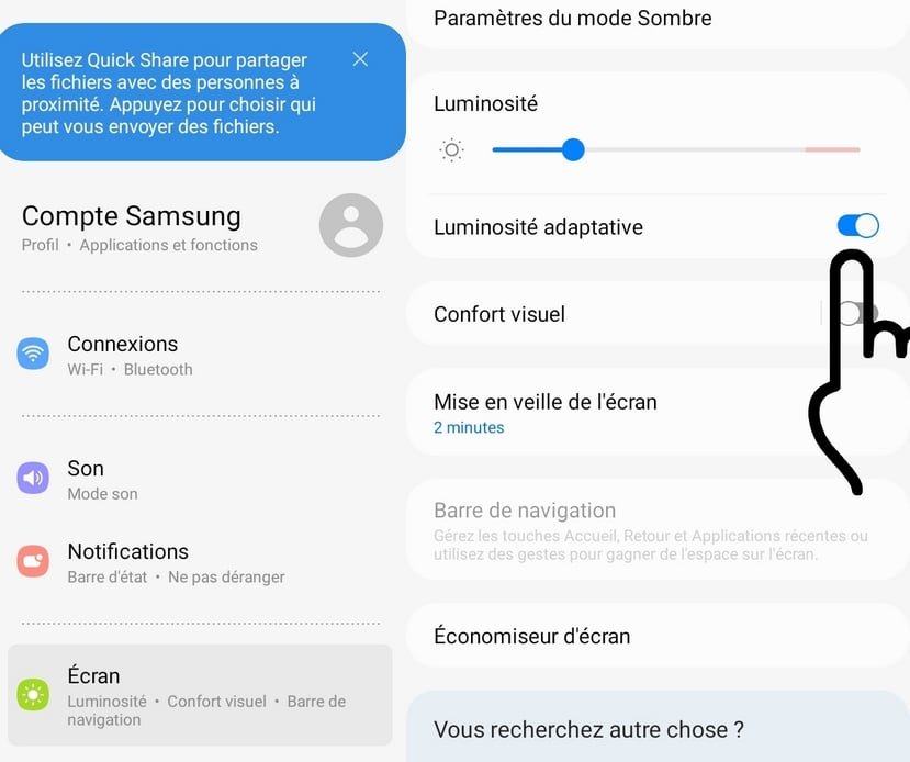 desactiver reglage automatique luminosité de l'écran Comment désactiver le réglage automatique de la luminosité de l'écran de sa tablette ou de son smartphone.