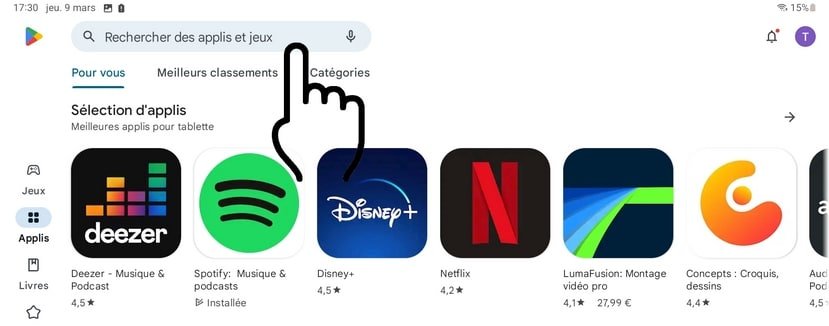 rechercher une appli installer une appli Comment installer une application sur une tablette.