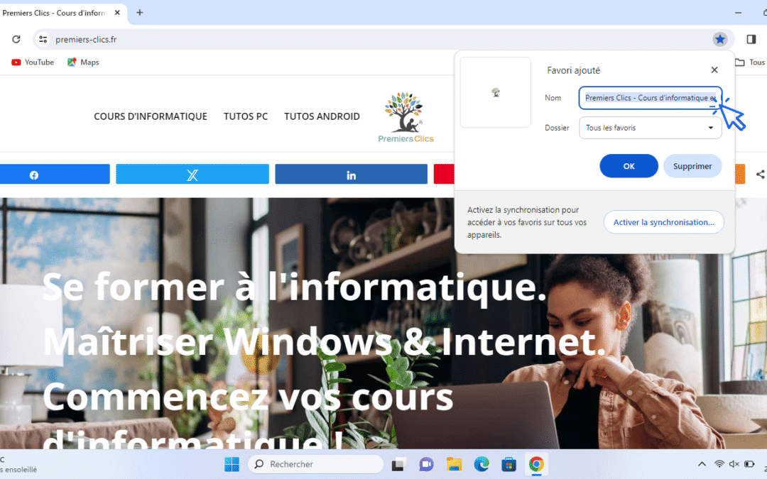 Comment ajouter, organiser et supprimer des favoris (sites internet) dans Google Chrome, Edge ou Firefox
