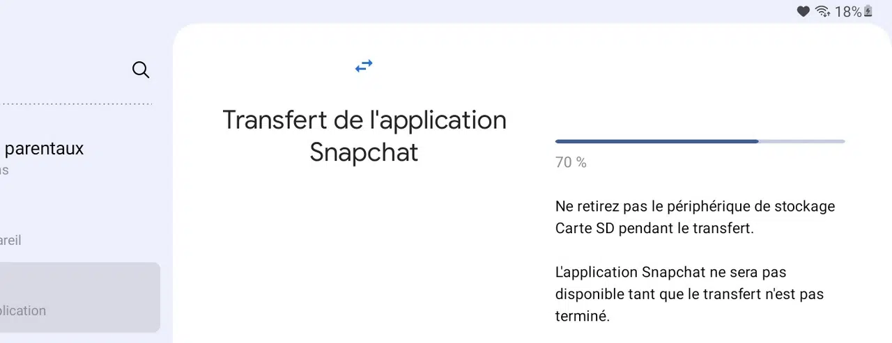 Transférer une appli sur une carte micro SD.