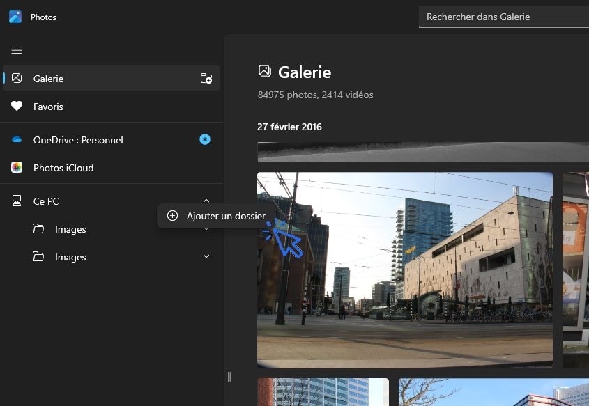 ajouter un dossier à la photothèque de Windows Ajouter un dossier à l'appli Photos de Windows.