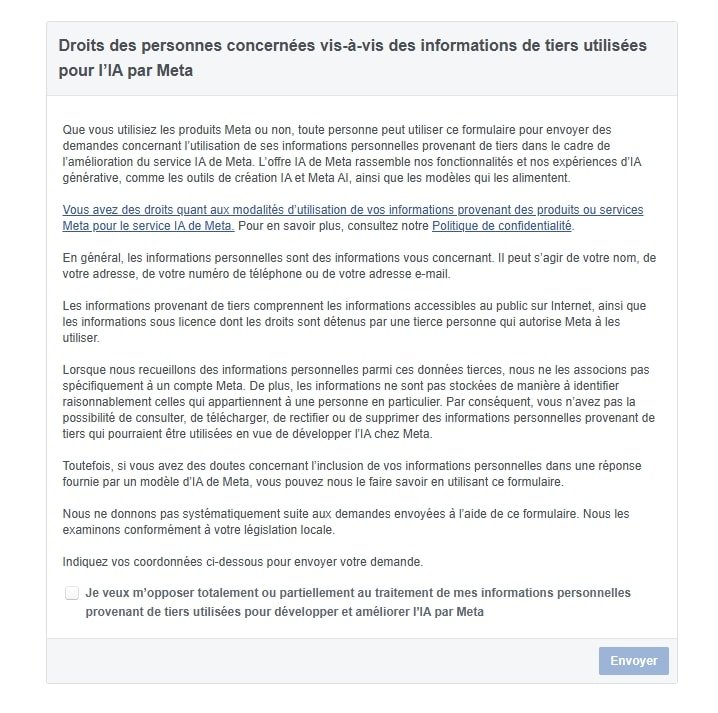 desactiver-collecte-donnees-ia-facebook-tiers Empêcher Facebook de collecter vos données personnelles pour alimenter son IA