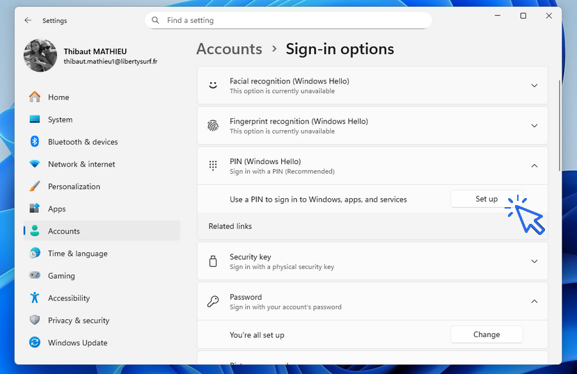 Windows hello Pin setup to add a password in Windows - Computer basics for beginners