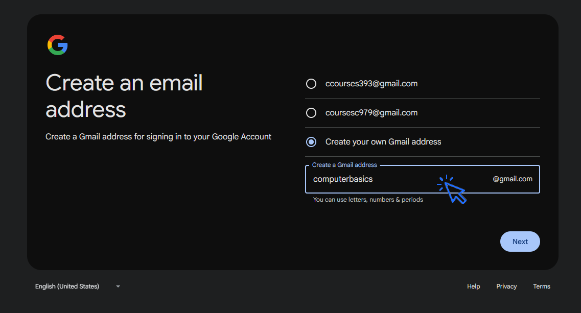 How to create a Gmail address? Detailed tutorial to create a Gmail account (or a Google account).