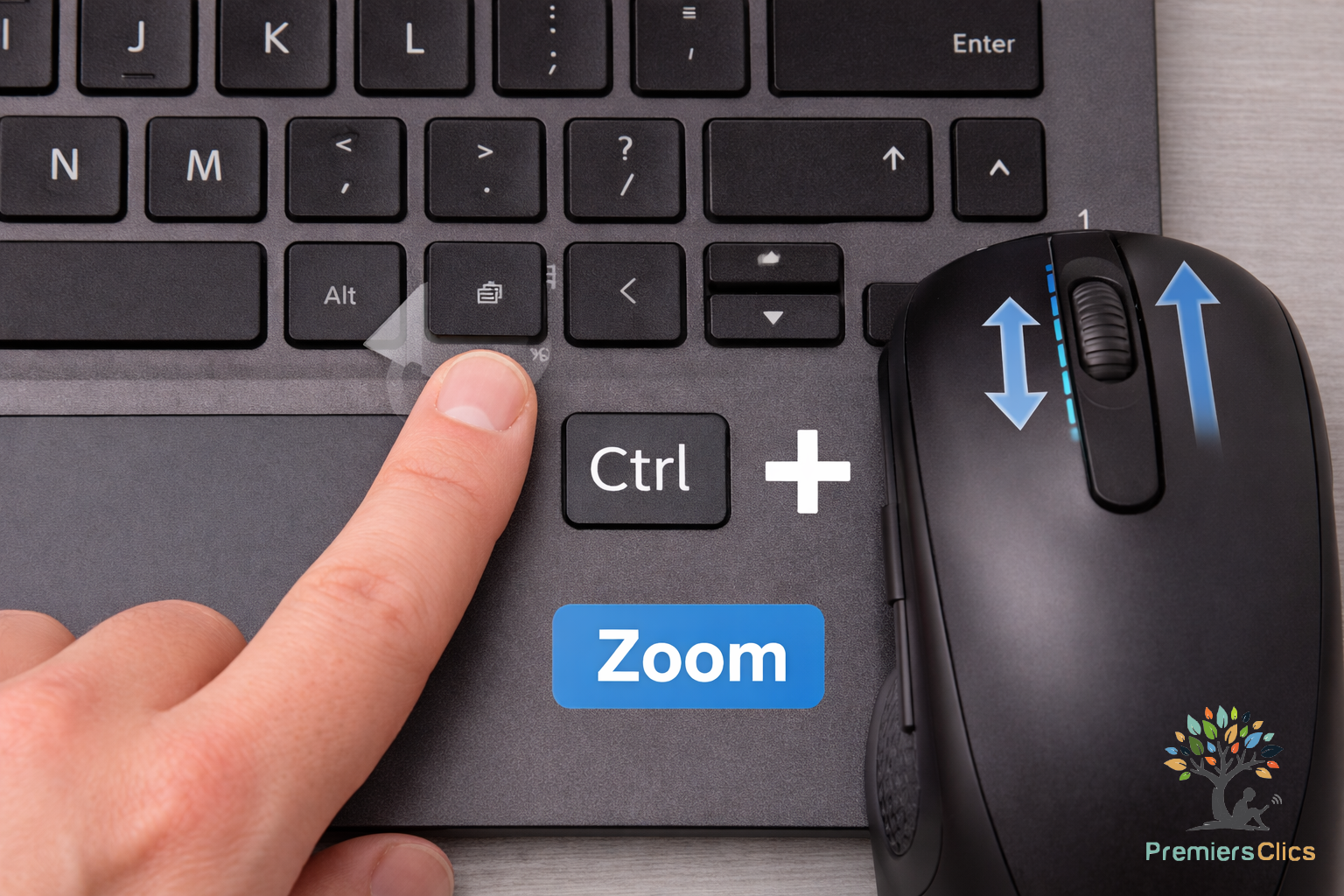 Raccourci control et roulette de la souris pour modifier affichage dans windows Raccourci control et roulette de la souris pour modifier affichage dans windows