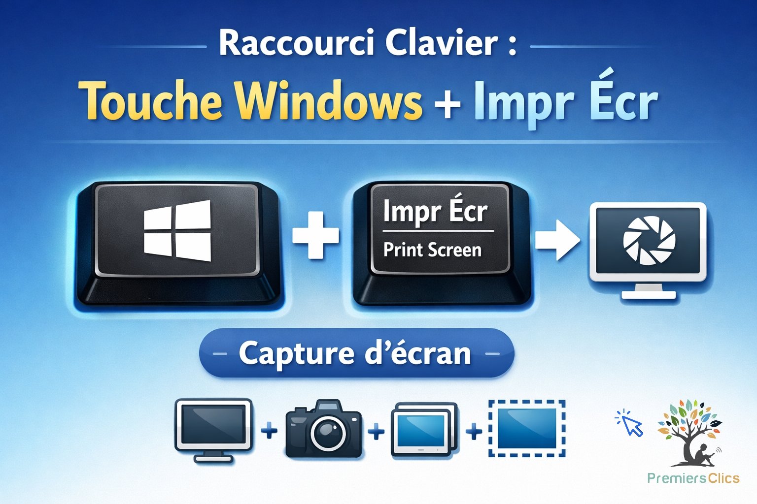 raccour cliavier pour faire une capture écran sur son PC Windows - Cours d'informatique en ligne pour débutants