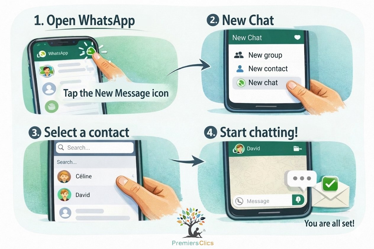 Create a discussion - Tutorials for WhatsApp how create a discussion on WhatsApp