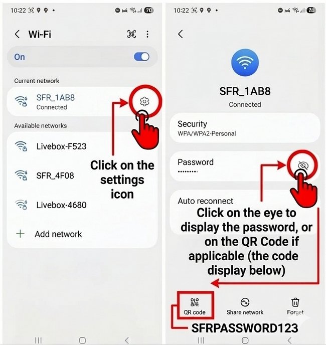 How to find the wifi password with my phone ? Easy 4 steps tutorial - Premiers Clics