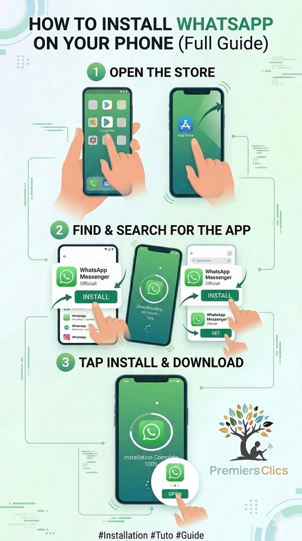How to install WhatsApp - WhatsApp complete guide for seniors How to install whatsapp ? Phone tutorials for whatsapp