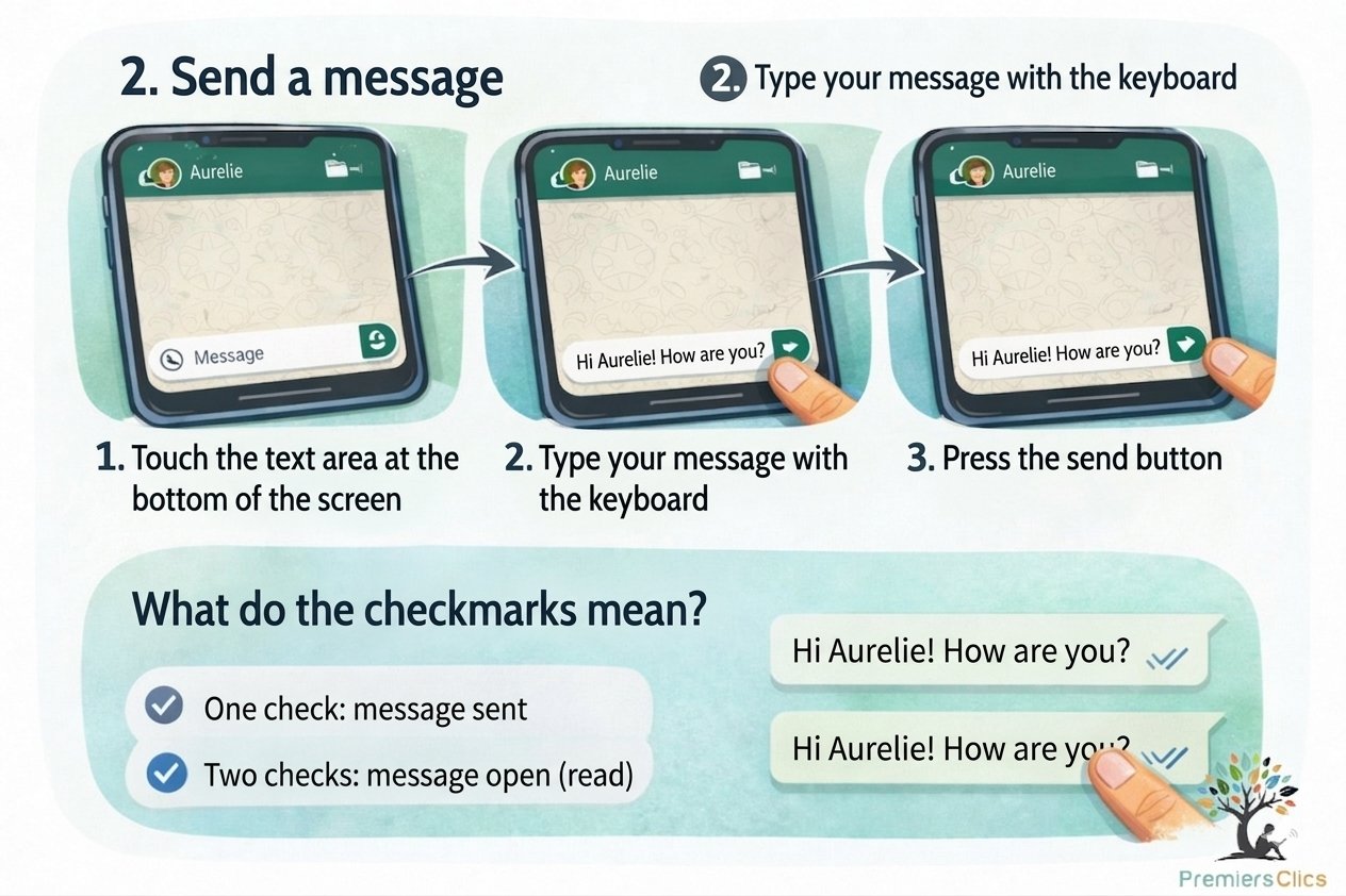 how to send a message - WhatsApp tutorials for seniors and beginners How to send a message on whatsapp