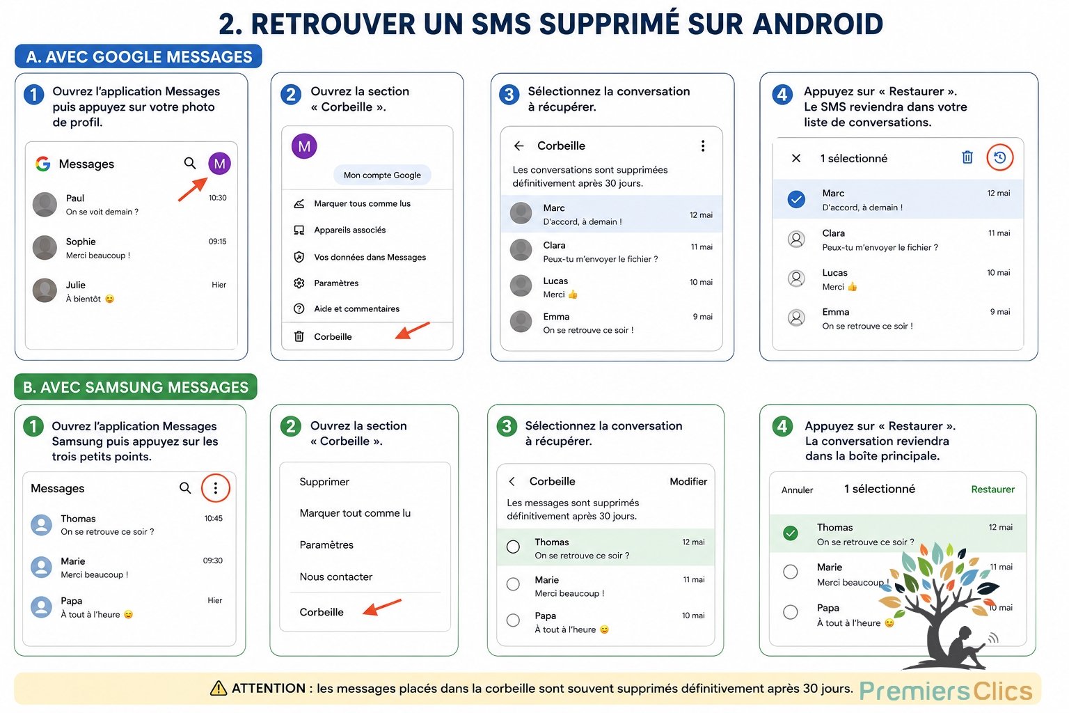 Tuto smartphone : récupérer un sms supprimé