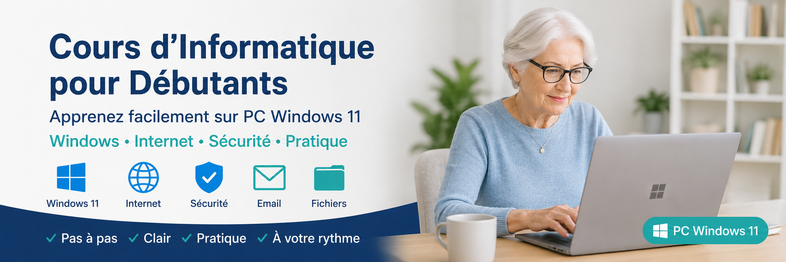 cours informatique debutant gratuits avec Premiers Clics Des cours d'informatique spécialement conçus pour les débutants et les seniors. Cours Windows, Tutos pour bien utiliser son ordinateur.