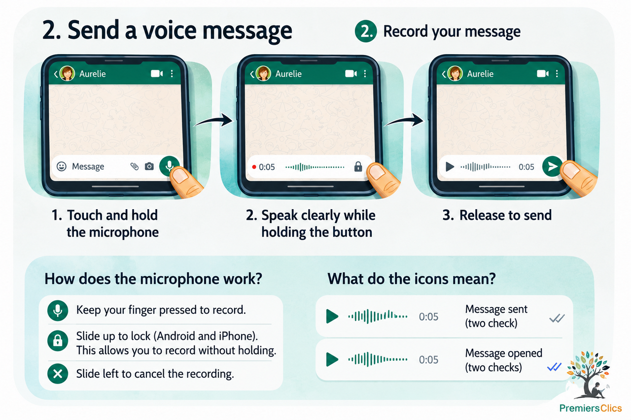 how to send a voice message - WhatsApp complete guide for beginners How to send a voice message on whatsaap - whatsapp complete guide for users. IT Skills for most beginners and seniors.